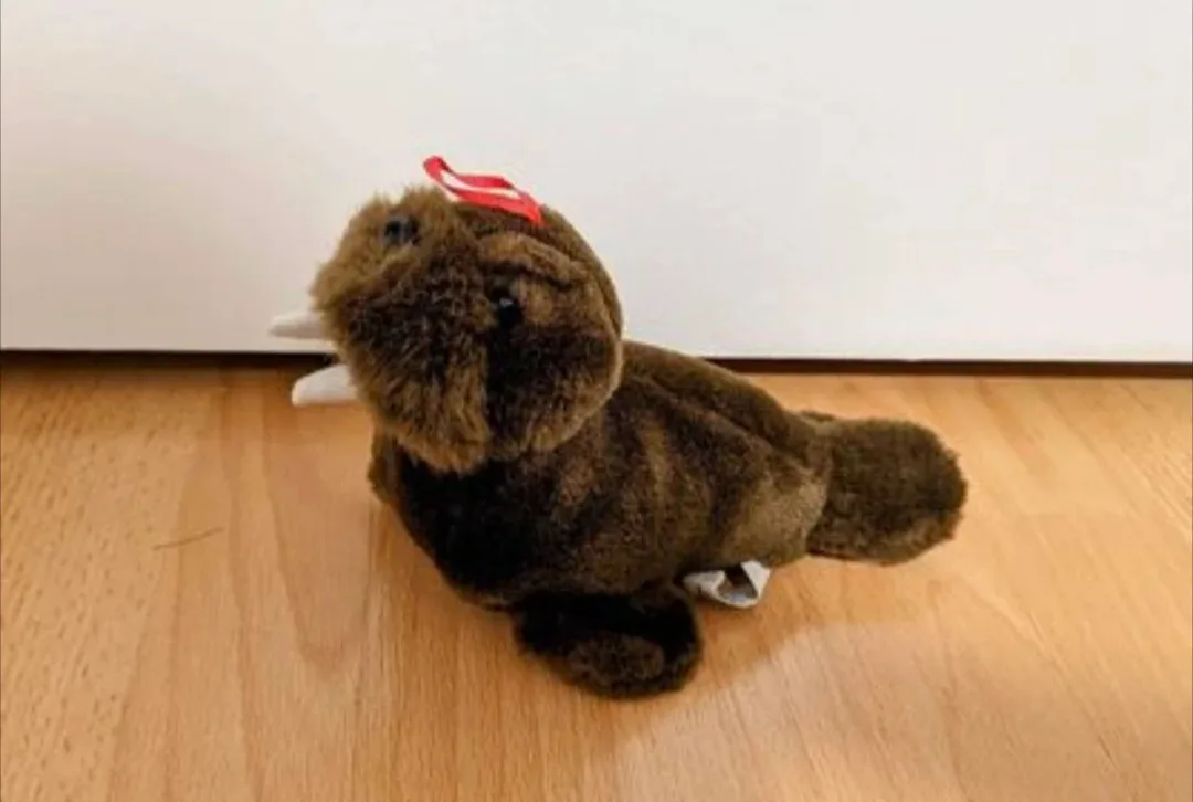 Walrus Plush Holiday Ornament