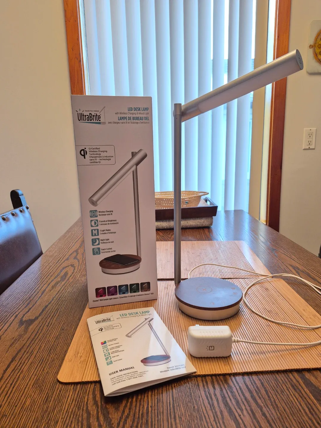 UltraBrite LED Desk Lamp with Wireless Charging and Mood Light image indicator(3)