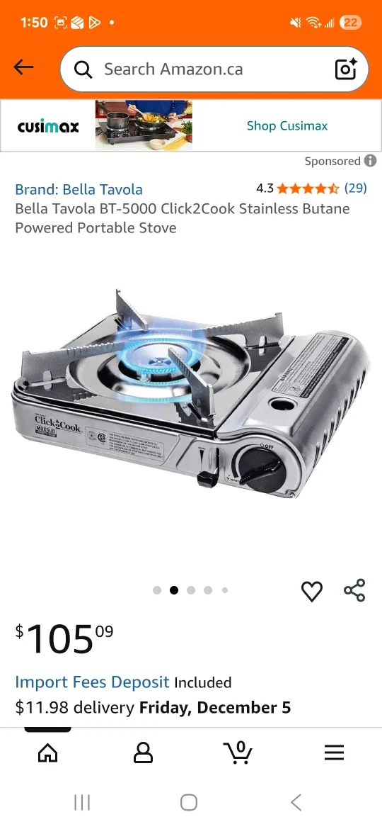 Brand new Stainless steel Butane Portable Stove