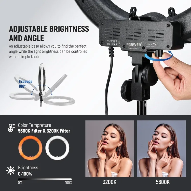 Ring Light 18inch Kit: 55W 5600K Professional LED image indicator(7)