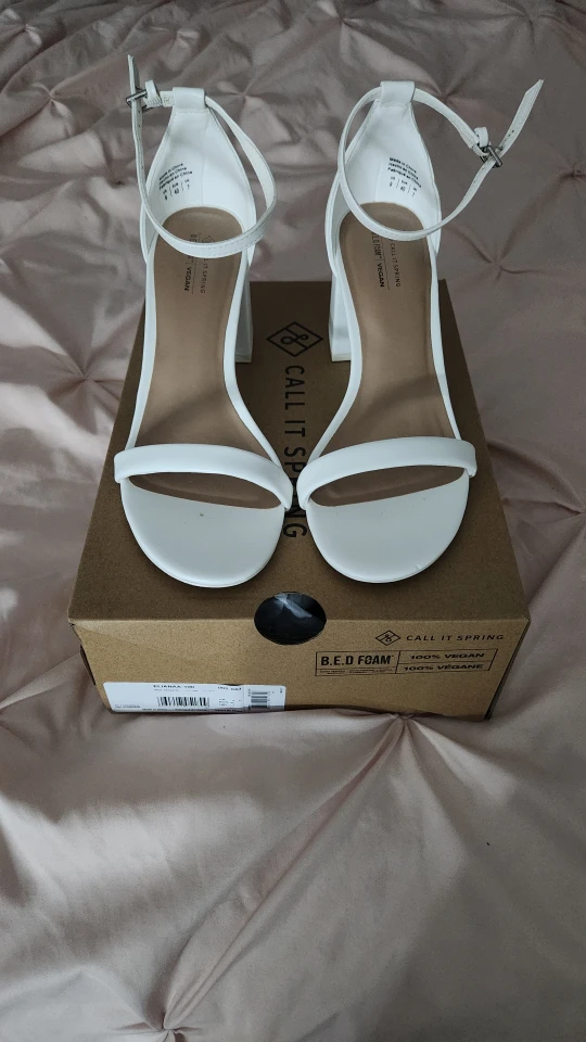 Call It Spring White Heels - Size 9