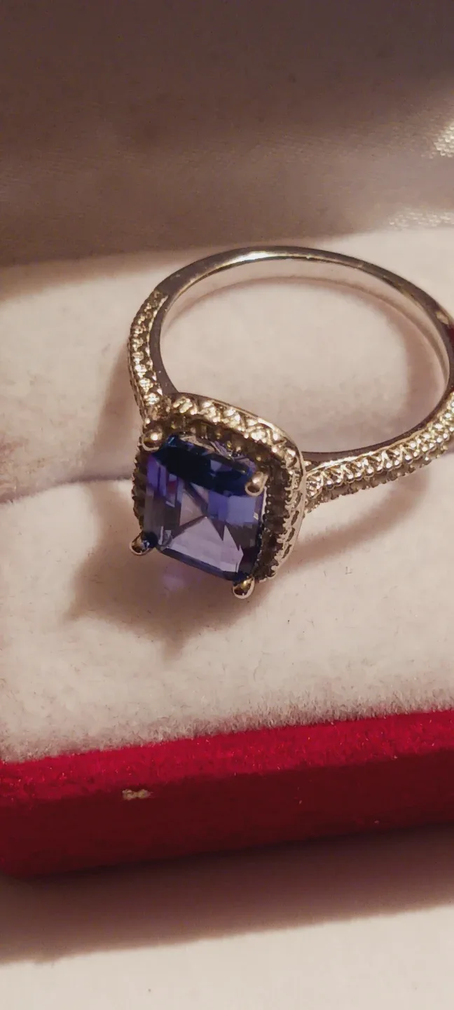 NEW !! STERLING SILVER 925 BLUE SAPPHIRE CABOCHON RING thumbnail