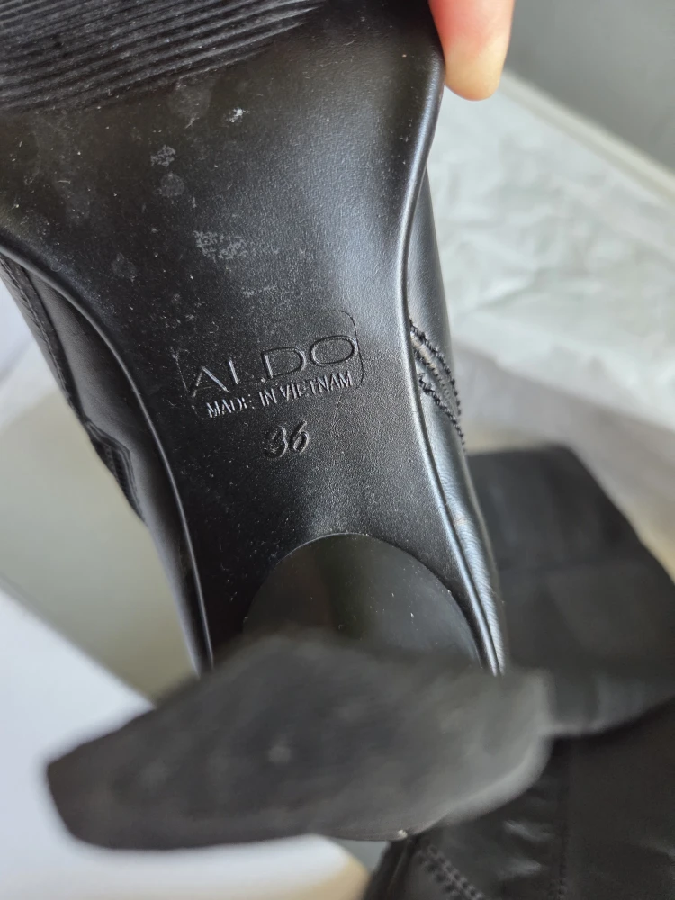 Aldo Black Leather Knee High Boots - Size 6 - photo 4