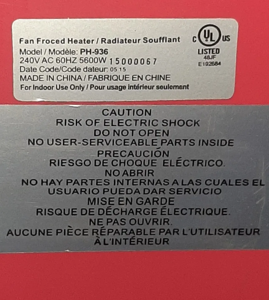 Fan Forced Heater - PH-936 image indicator(3)