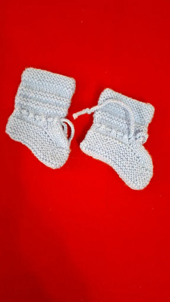 Handmade Baby Booties - Light Blue