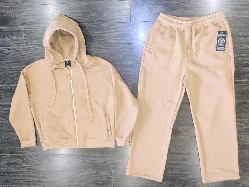 Embassy Apparel Hoodie & Sweatpants Set, Tan
