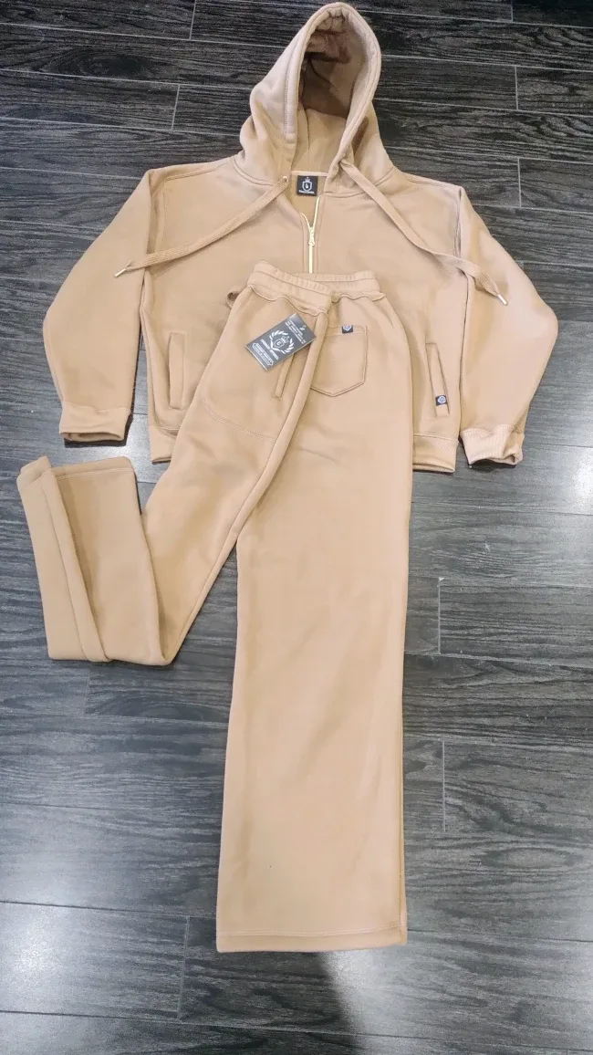 Embassy Apparel Hoodie & Sweatpants Set, Tan image indicator(3)