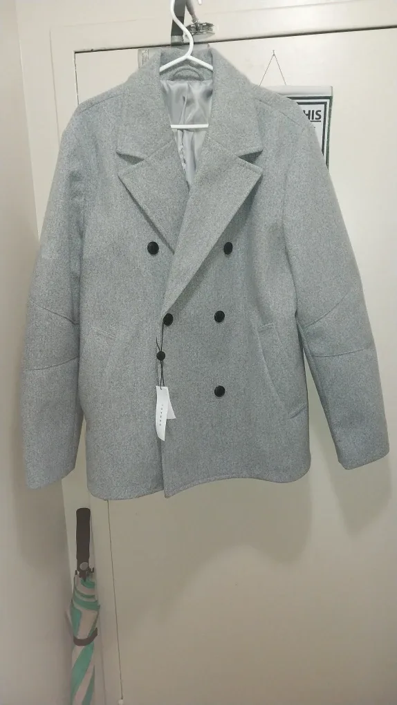 Topman Grey Wool Blend Overcoat - XL - New with Tags!