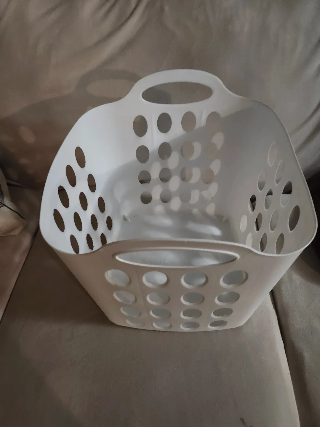 White Plastic Laundry Basket thumbnail