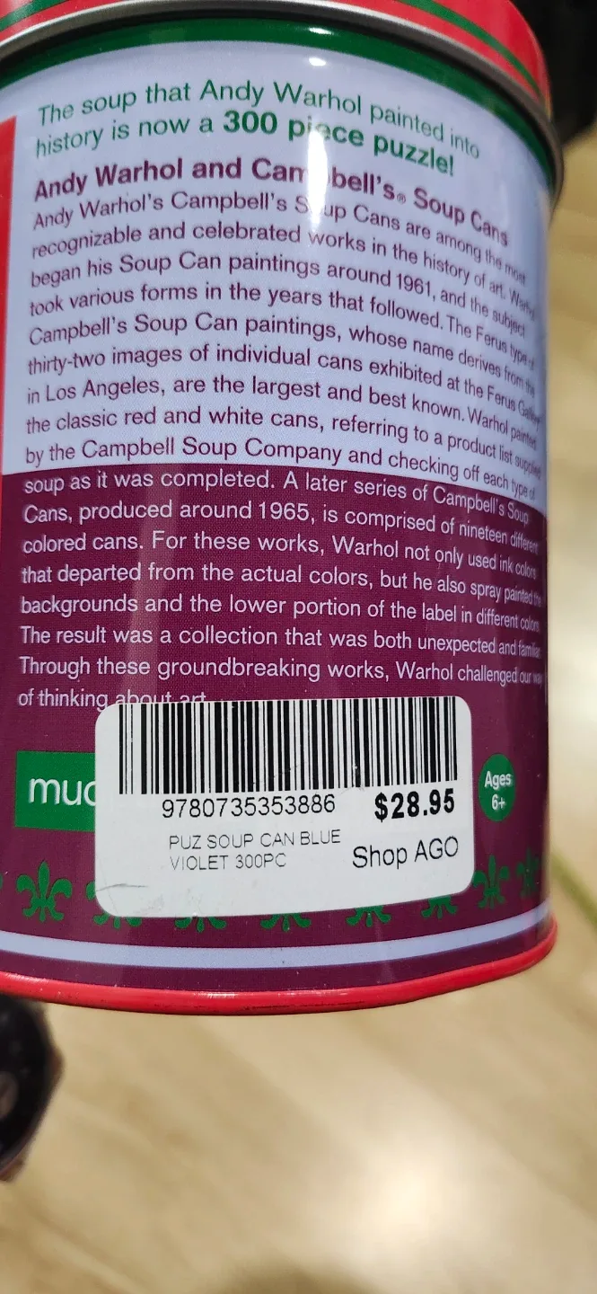 Andy Warhol Campbell's Soup 300 Piece Puzzle image indicator(5)