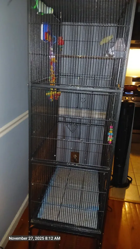 Large Black Bird Cage with Stand image indicator(2)