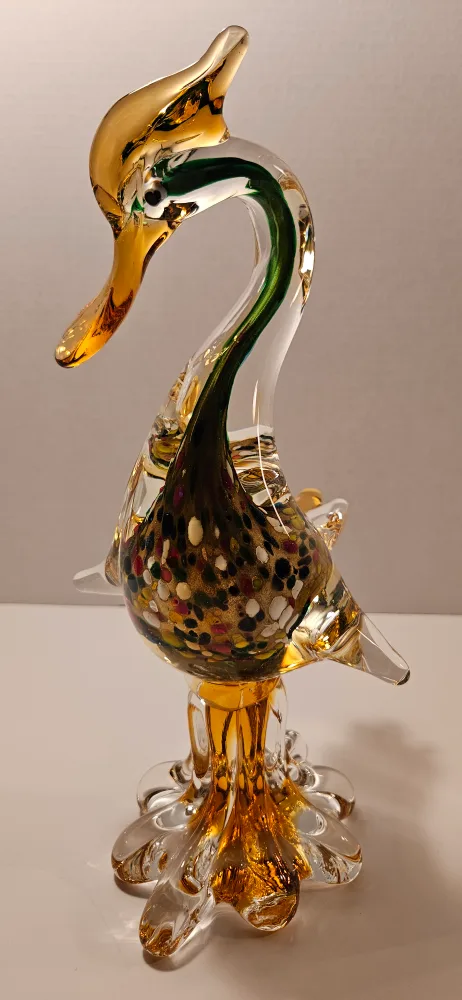 Murano Style Glass Swan Figurine