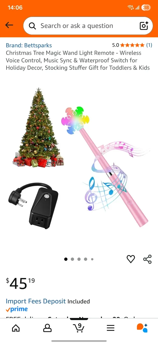 Christmas Tree Magic Wand Light Remote - NEW