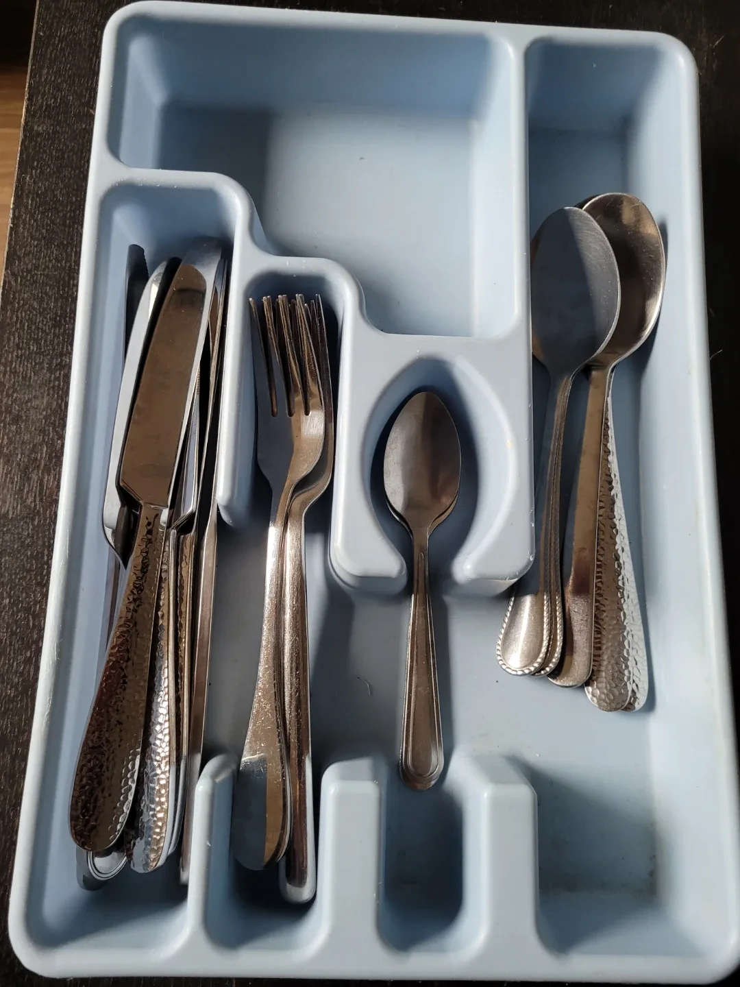 Cutlery Set with Blue Tray