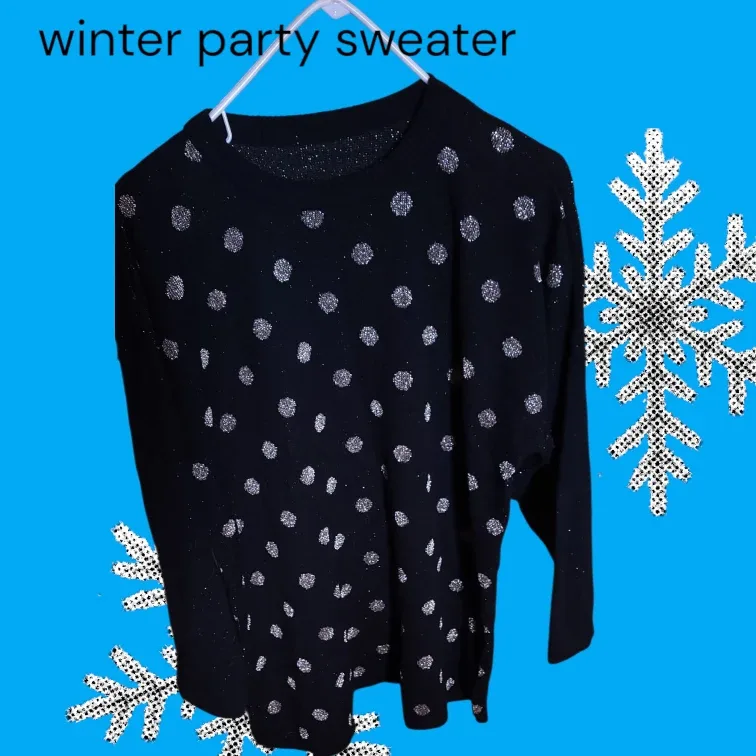Semi Formal Party Sweater in Black With Printed Gold