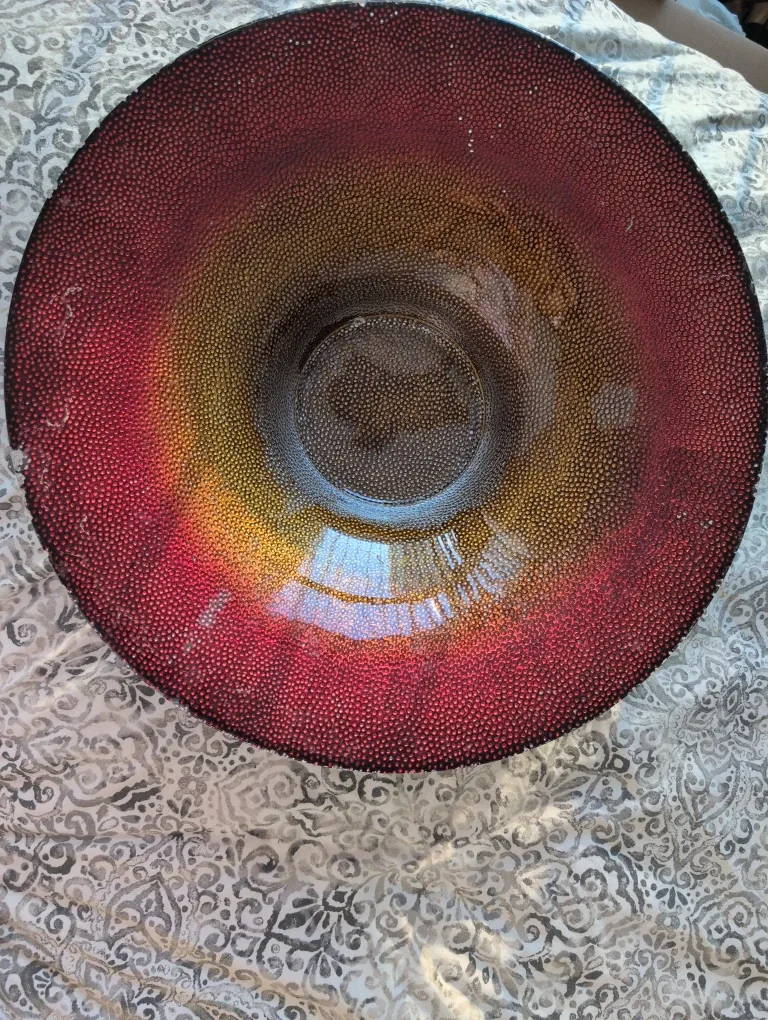 Decorative - Red/Gold textured - Glass Bowl image indicator(7)