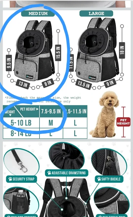 PetAmi Pet Carrier Backpack - Grey image indicator(10)