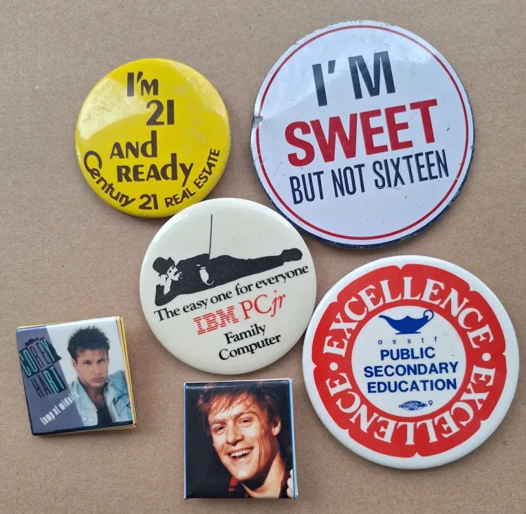 43 pcs Vintage Pinback Button Collection image indicator(3)