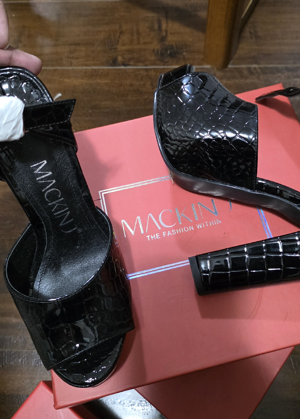 Mackin J Black Platform Heels - Size 7 - photo 2