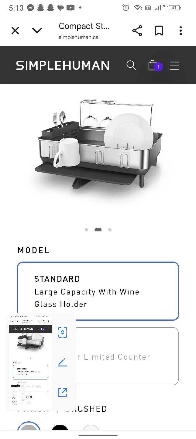 Simplehuman Standard Dish Rack image indicator(6)