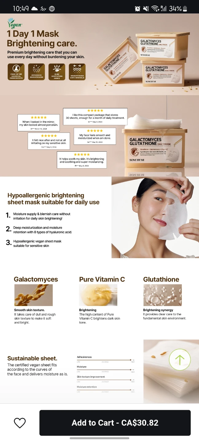 Korean 30 Glutathione Daily Mask Sheets (Feb 2027) - photo 2