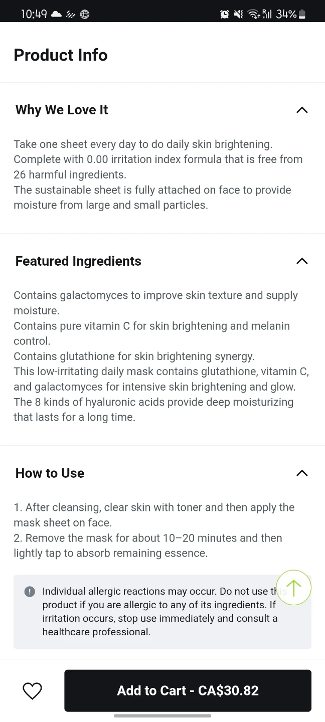 Korean 30 Glutathione Daily Mask Sheets (Feb 2027) - photo 3
