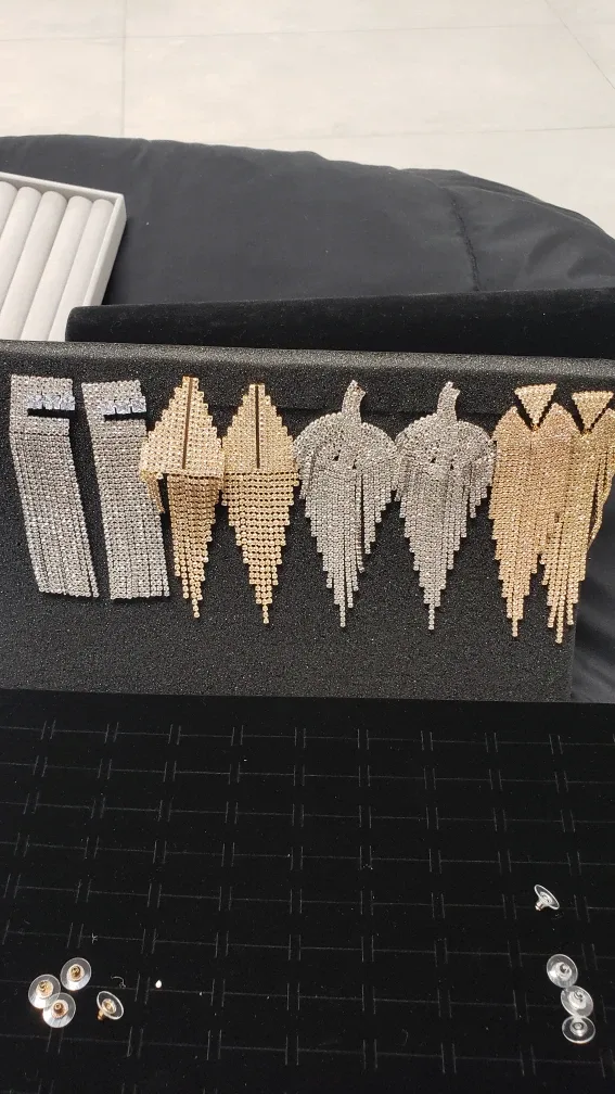 Tassel Earrings - Gold, Silver, Rhinestone image indicator(2)