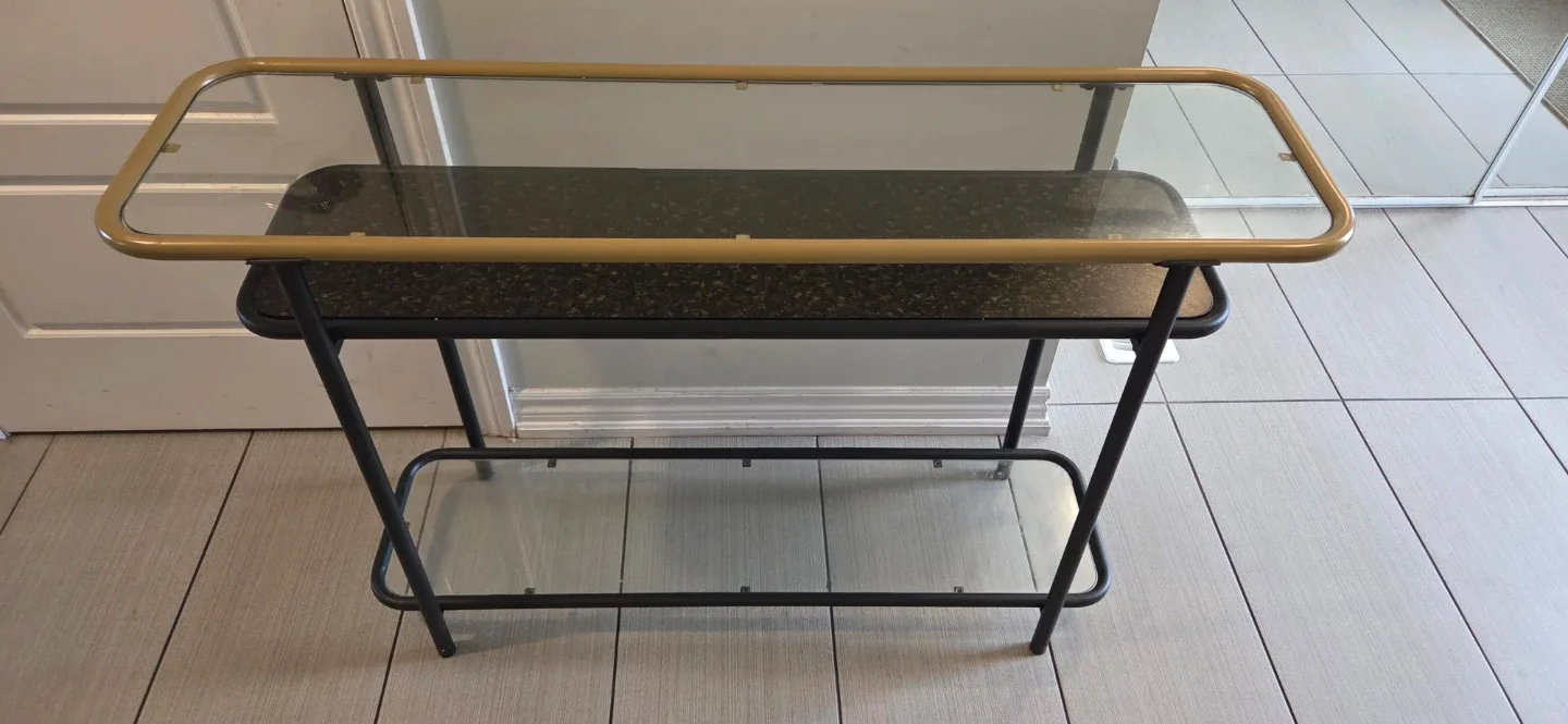 Glass & Metal Console Table