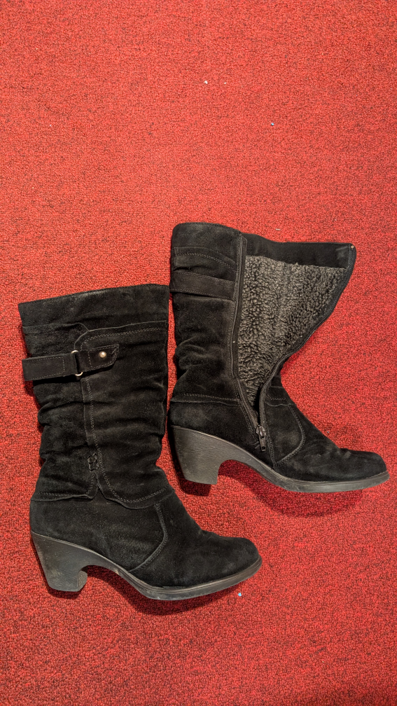 Black Suede Boots, Size 7 - photo 2