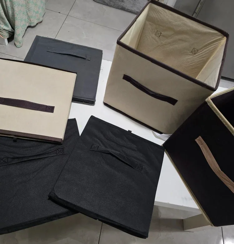 Storage Cubes - Beige & Black