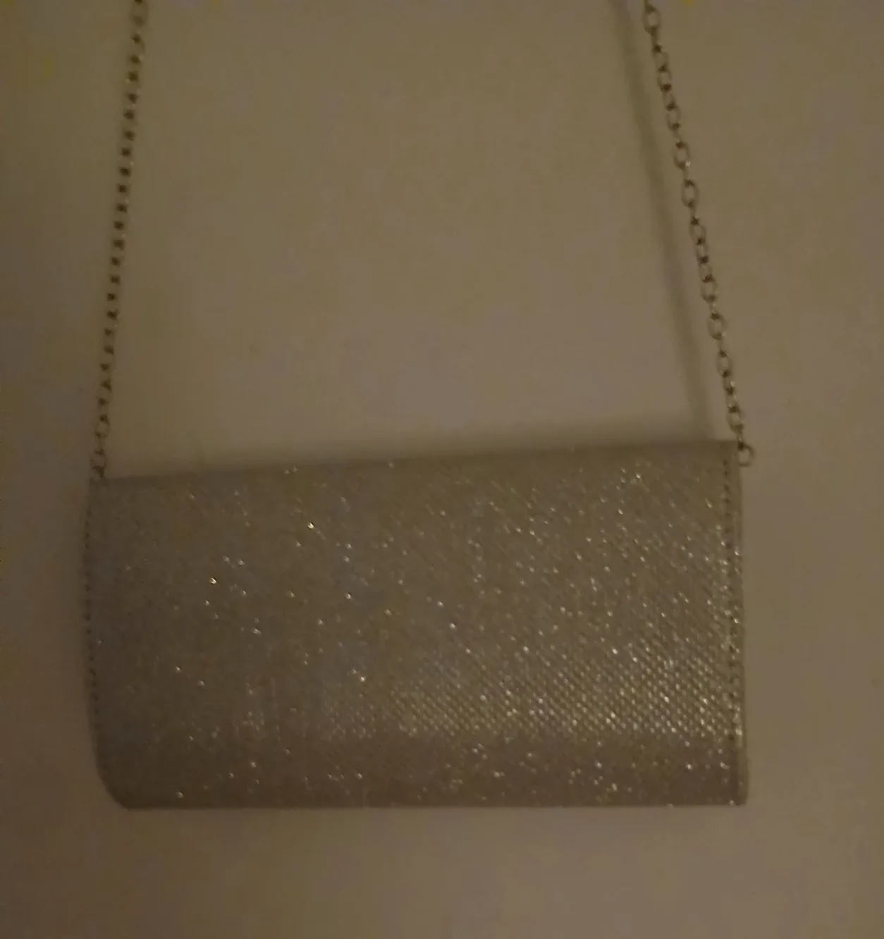 Silver Evening Clutch with Chain Strap/rings/earrings image indicator(2)