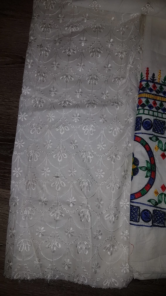 White Embroidered Fabric