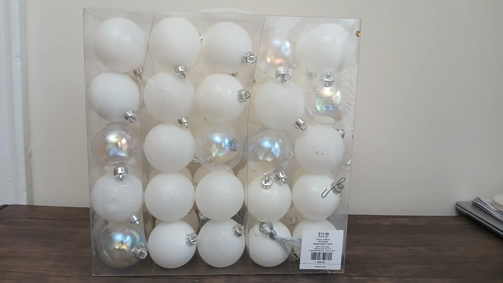 New White Christmas Ornaments - 30 Pack