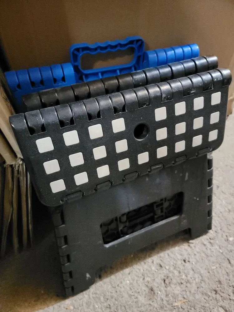 Folding Step Stool - Black and Blue 3 pcs