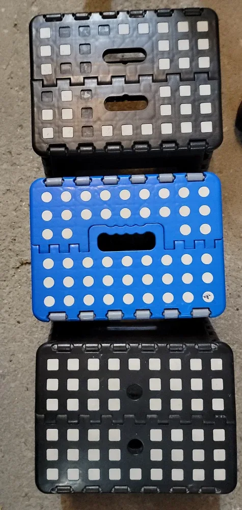 Folding Step Stool - Black and Blue 3 pcs image indicator(5)
