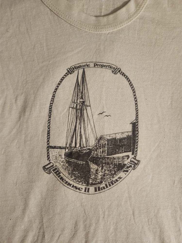70s Cream vintage graphic tee with ship design - photo 3