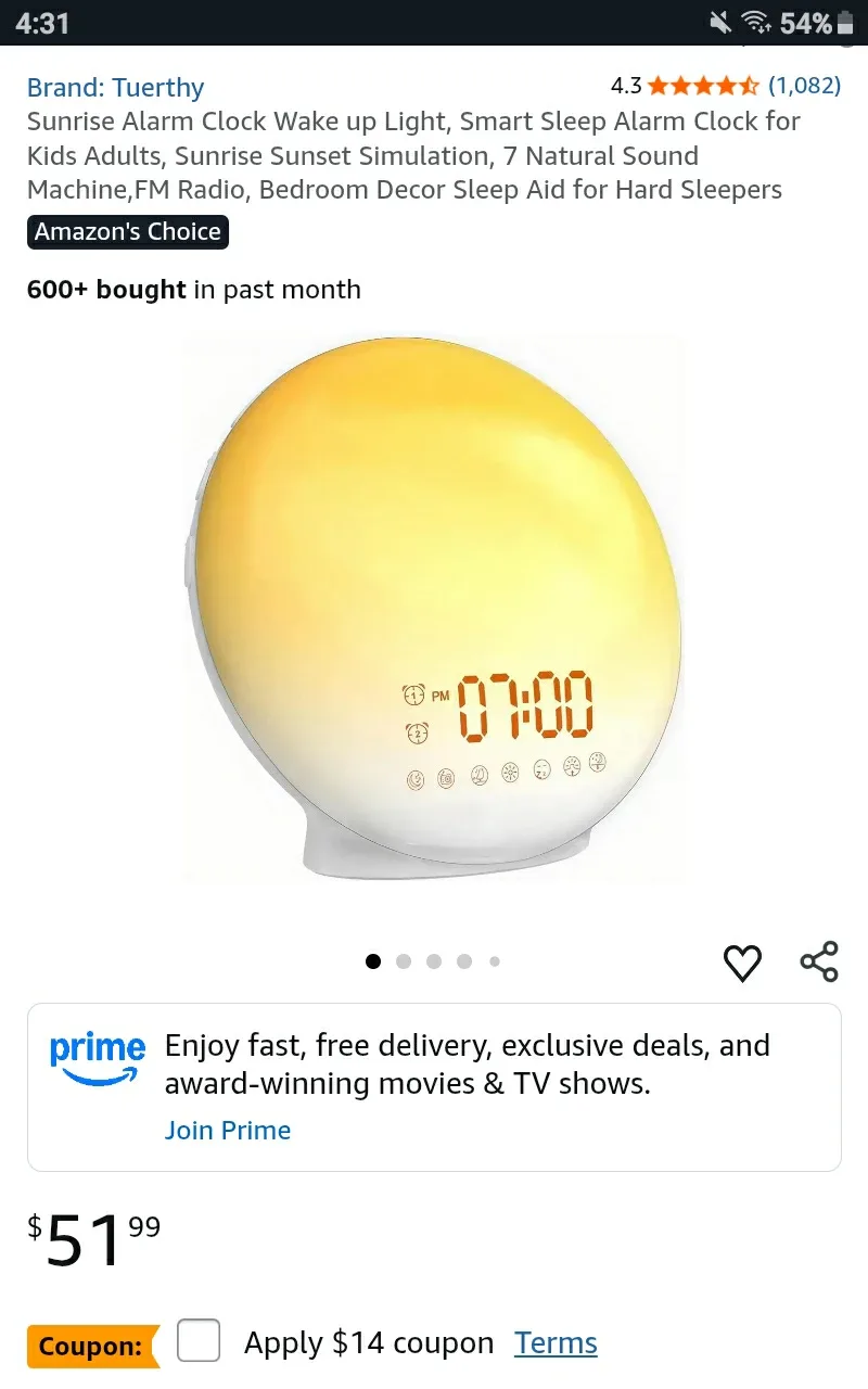 Wake Up Lamp w / Alarm Clock & Radio - Retails $51.99+Tx image indicator(6)