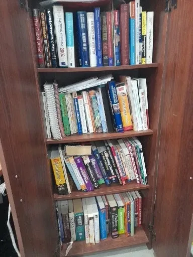 Bookshelf with Assorted Books