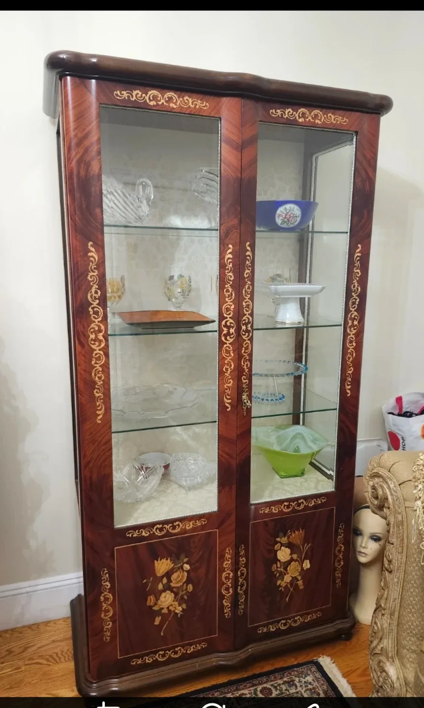 Mahagony Italian Glass Display Cabinet