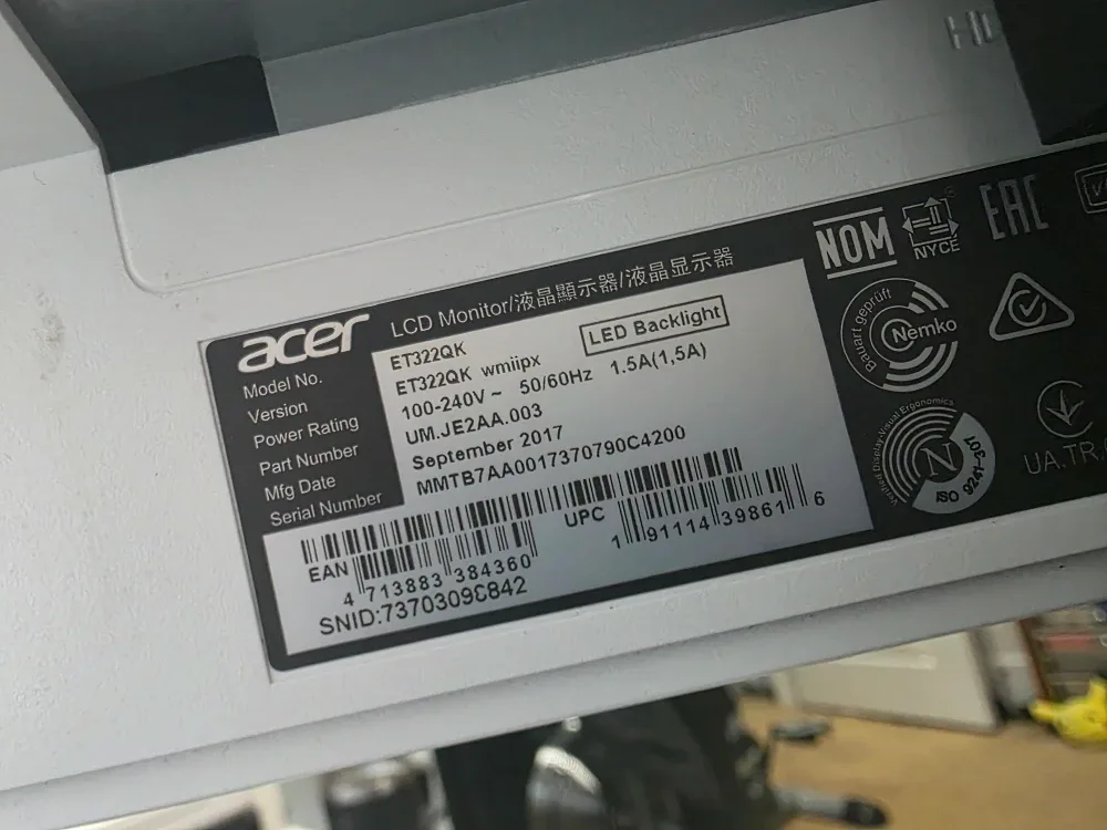 4k Acer ET322QK 32" LCD Monitor image indicator(2)