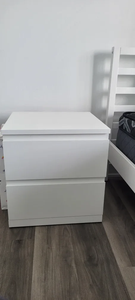 IKEA STORKLINTA White 2-Drawer Nightstand