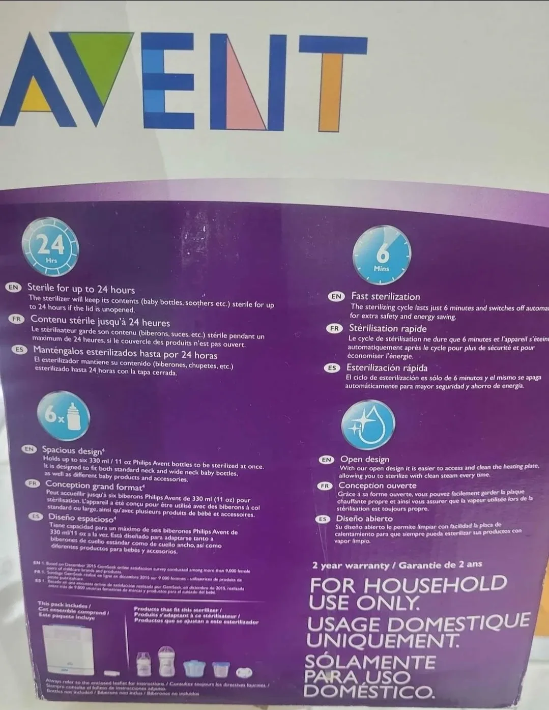 Philips Avent 3-in-1 Electric Steam Sterilizer - Like New! image indicator(4)