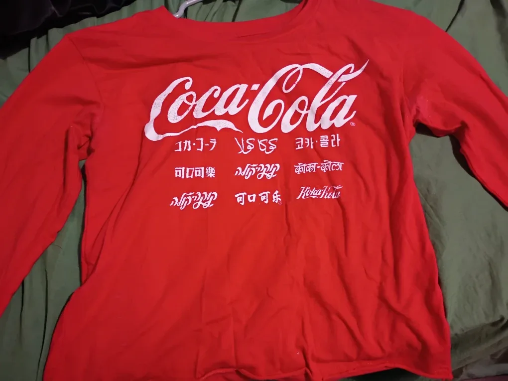 🥦 Retro Coca Cola Cropped Long Sleeve Shirt image indicator(2)