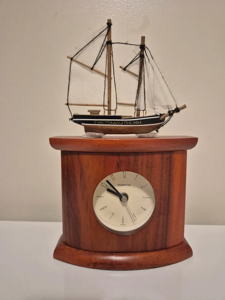 Hampton Wooden Clock with Sailboat ⛵️