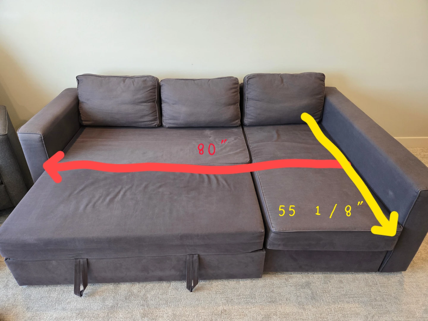 Ikea Grey Sectional Sofa bed with Storage - photo 4