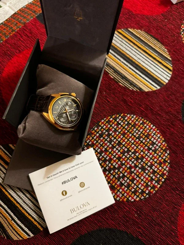 Bulova Men's Watch, Gold & Black