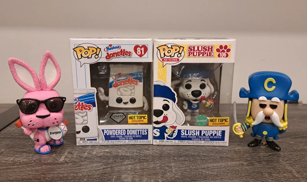 🥤 Slush Puppies 🍩 Powdered Donettes 🐰 Energizer 🥣 Cap'n Crunch