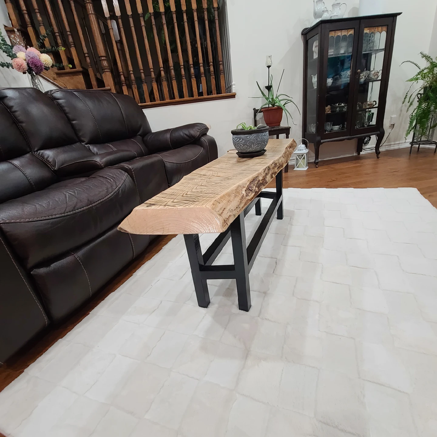 Handcrafted Live Edge Wood Bench/Side Tables - photo 3