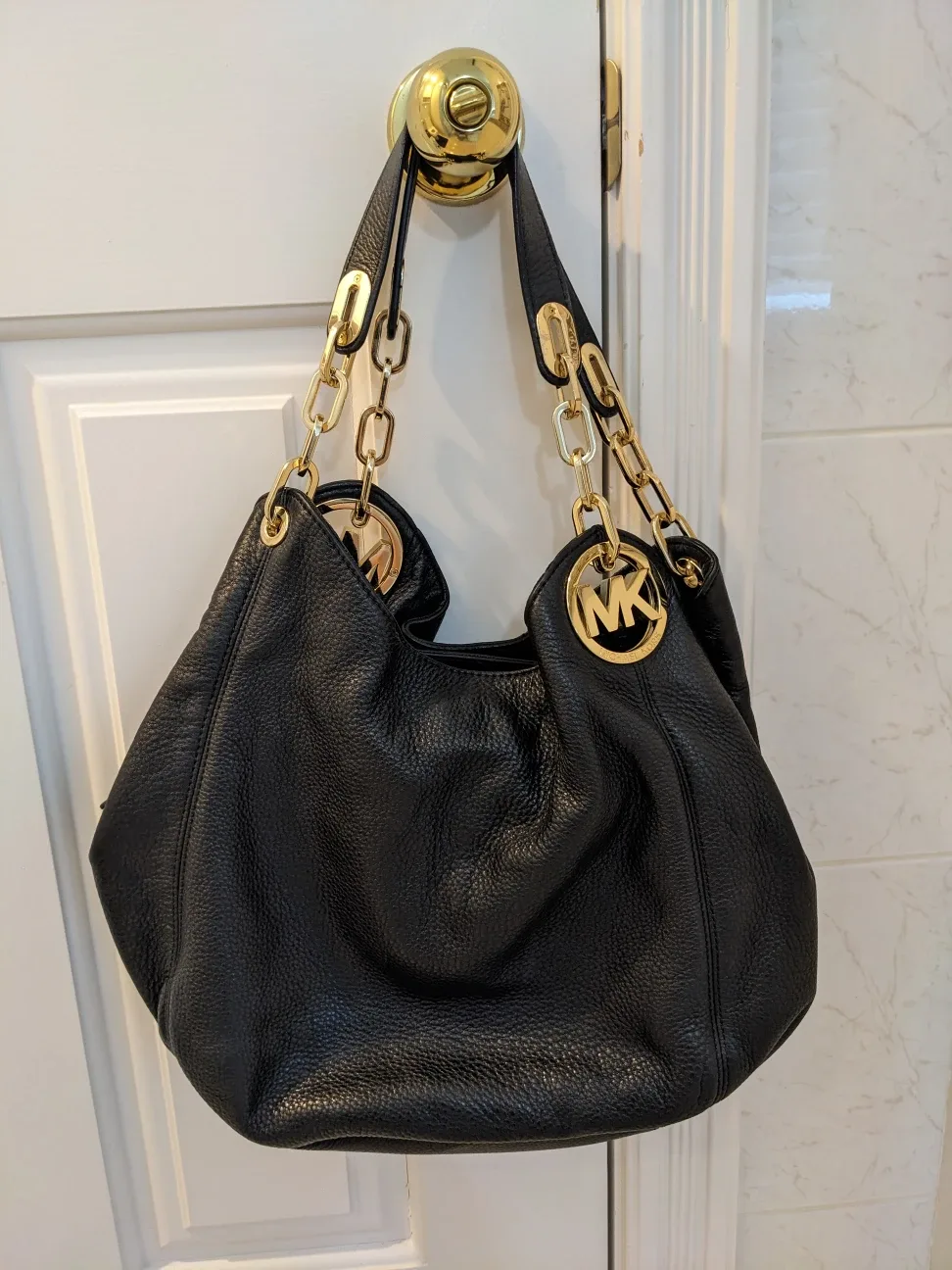 Michael Kors Black Leather Shoulder Bag