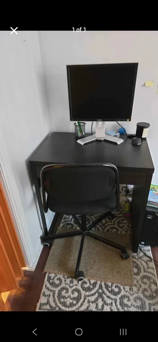 Ikea Black Desk and Office Chair $50